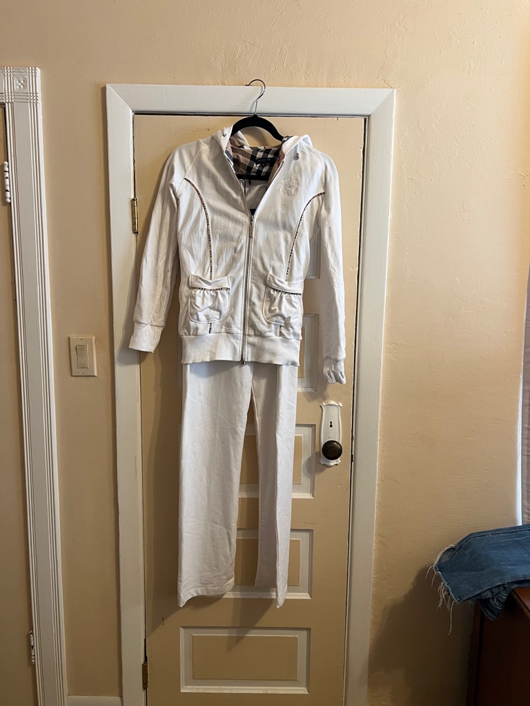 Burberry White Track Jacket & Pants